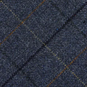 Abraham Moon Checked Bespoke Wool Tie - Navy