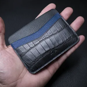 #56 BYO American Alligator   French Chèvre Leather Slim Wallet