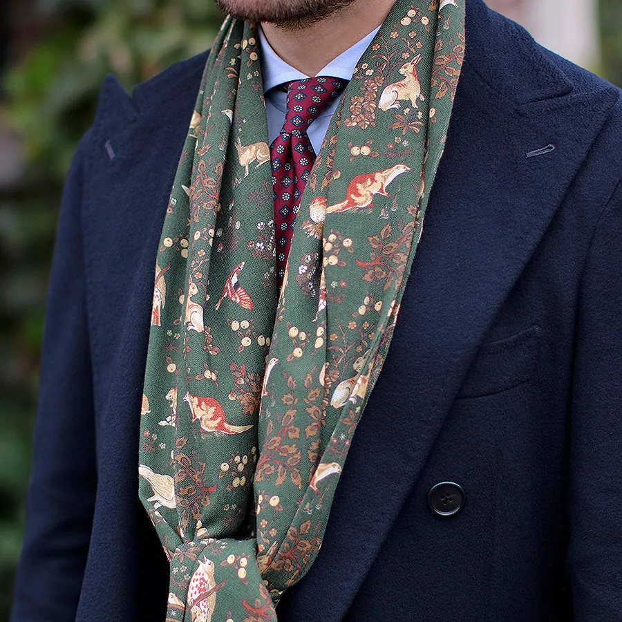 Anniversary Collection - Floral Printed Silk Tie - Burgundy