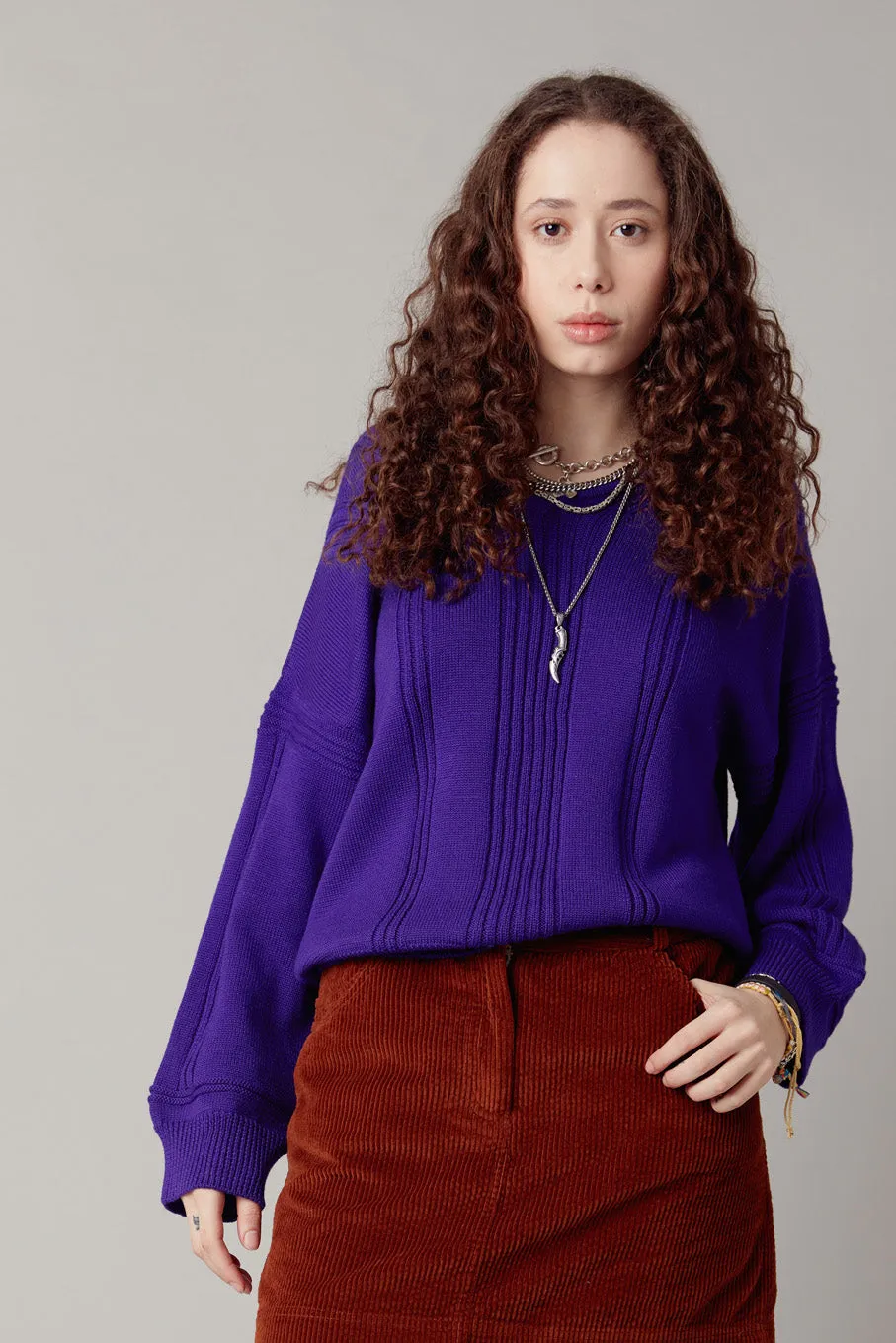 ANYA - Fine Merino Wool Jumper Ultraviolet