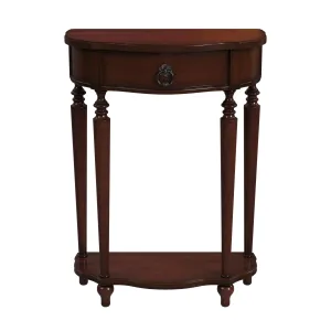 Ashby Demilune Console Table with Storage in Medium Brown  2101024