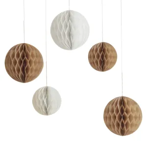 Brown   Cream Hanging Honeycomb Decorations