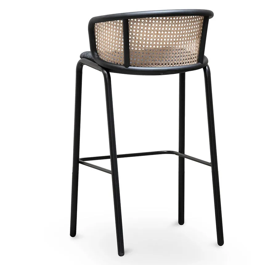 Fabric Bar Stool - Black Legs