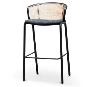 Fabric Bar Stool - Black Legs