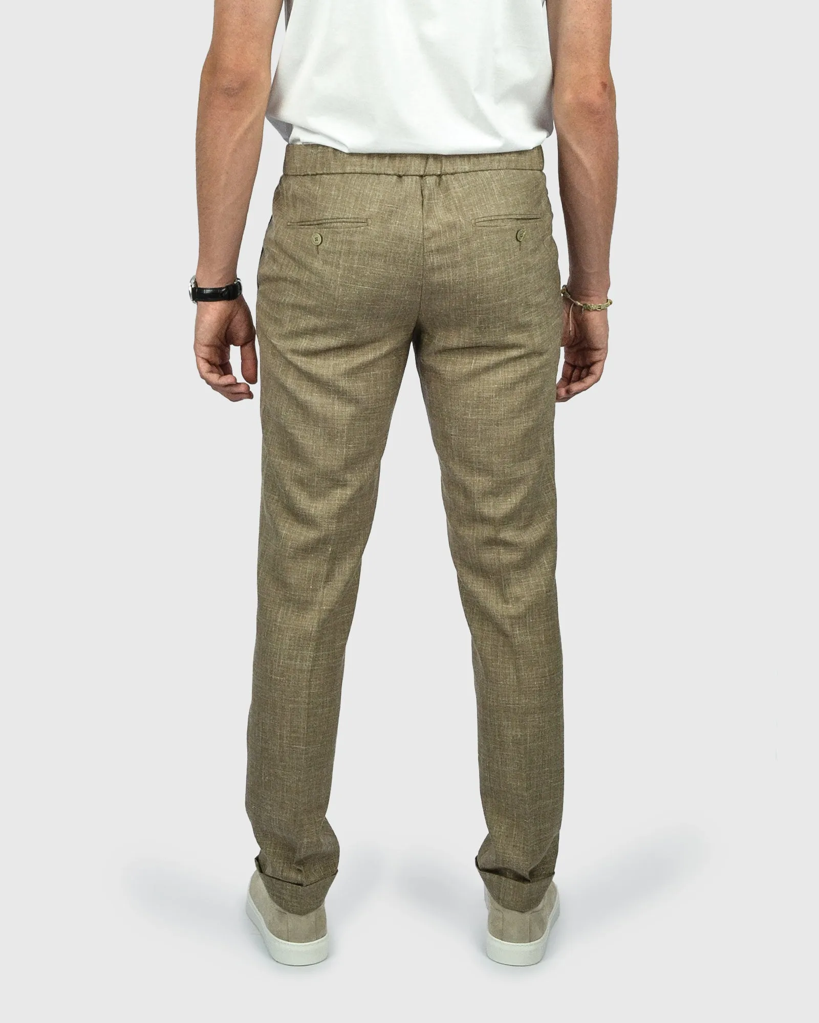 FRANCKINO SARTORIA FSS24 LIN1 SLUB JOGGER - BRN TROUSER