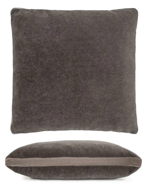 Gray & Coyote Mohair Tuxedo Pillows by Kevin O'Brien Studio