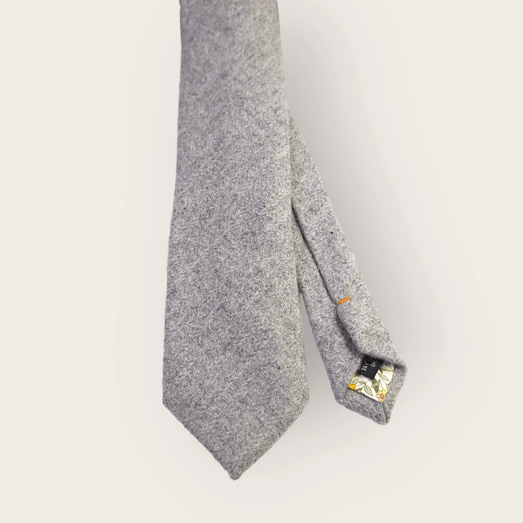 Gray Wool Floral Tie