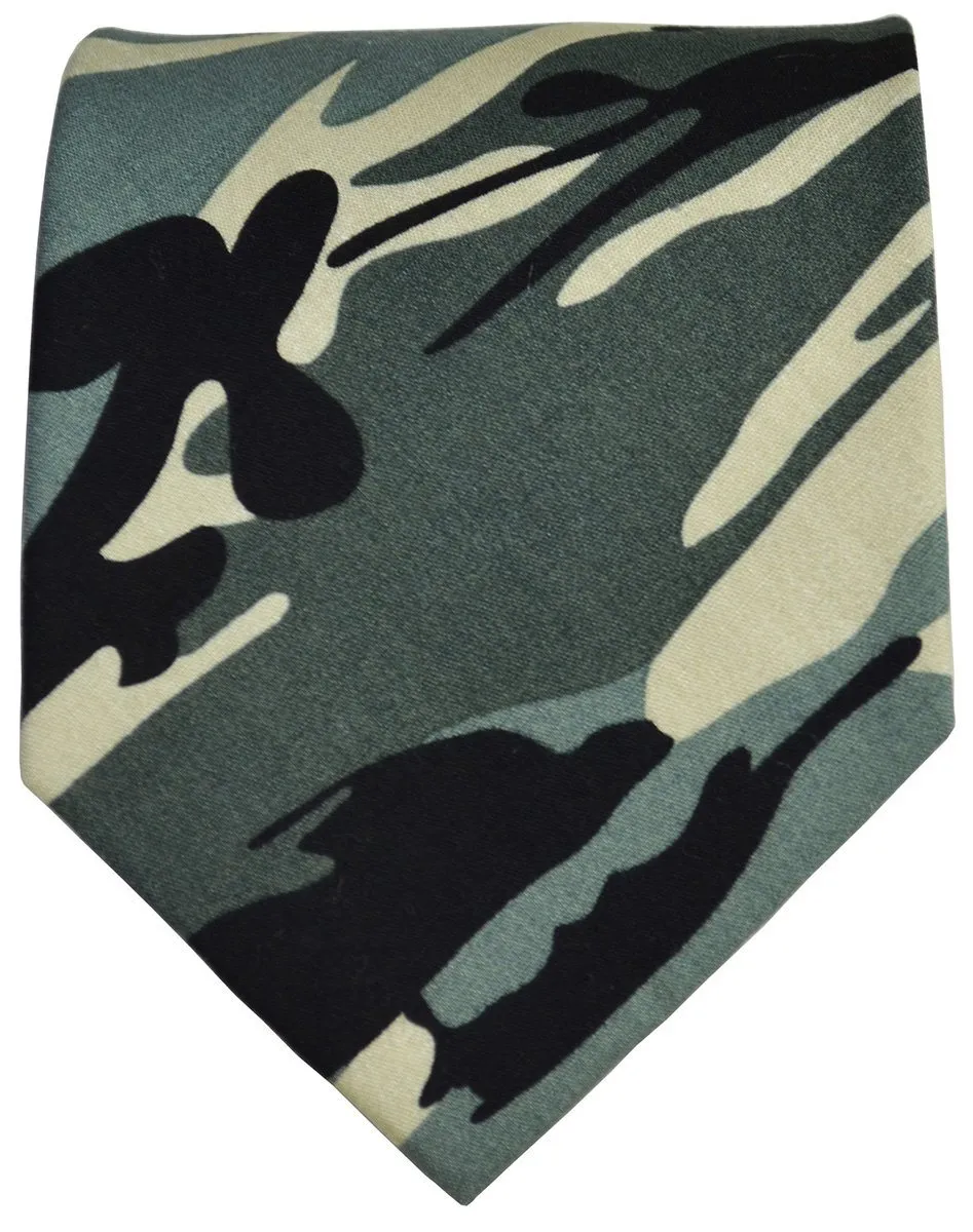 Grey Camouflage Cotton Tie Set