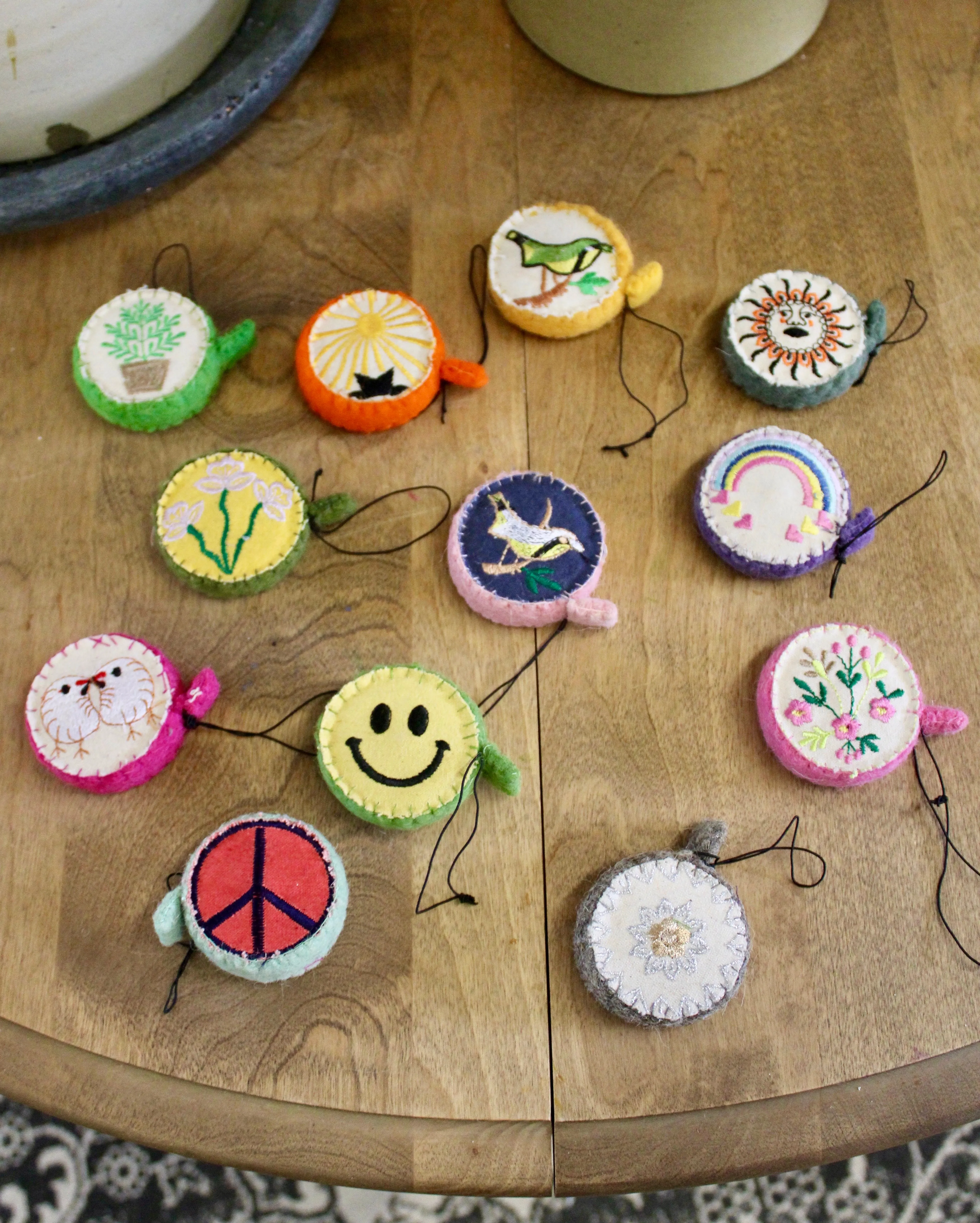 Handmade Plastic, Embroidered Wool & Felt Tape Measures