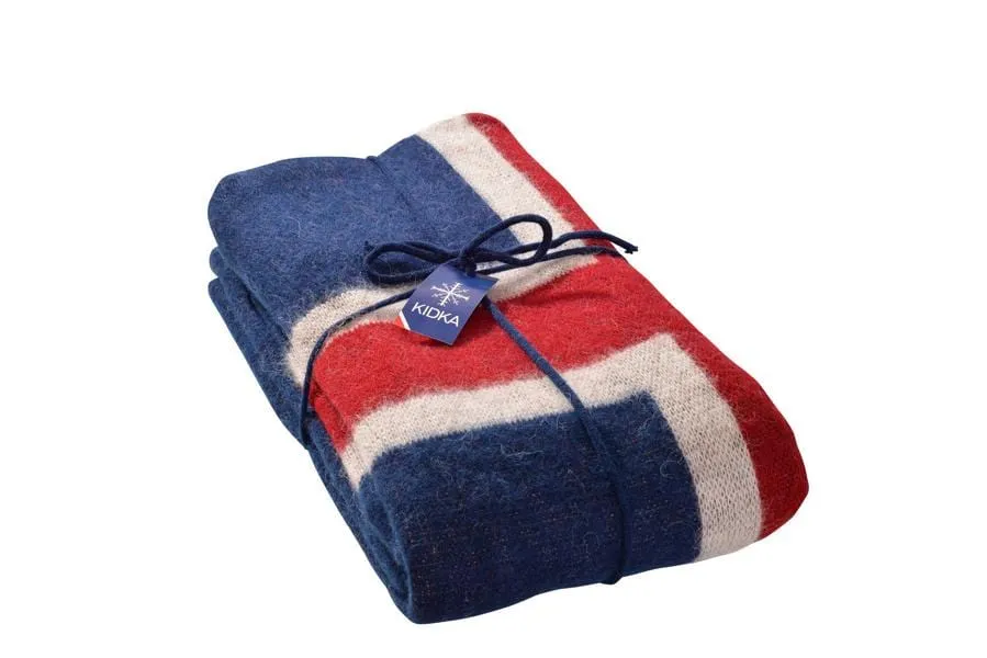 Icelandic Wool Blanket - National flag pattern