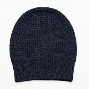 IN it TOGETHER Twist Pure Merino Wool Yarn Beanie - Dark Denim Blue/ Jett Black