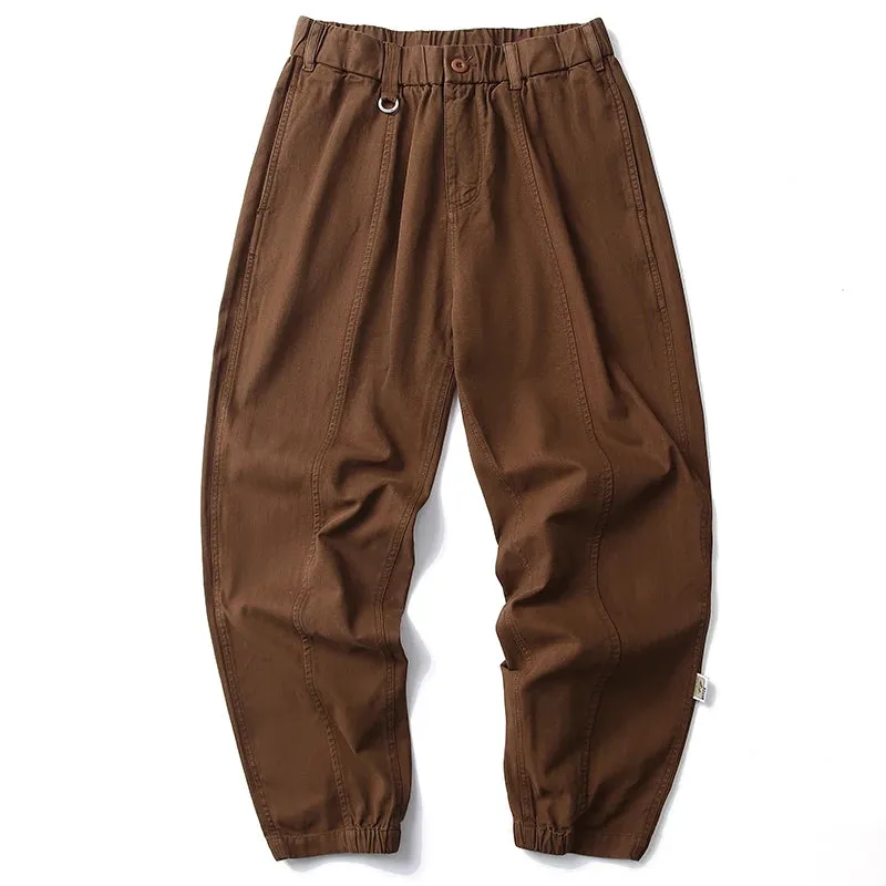 Japanese Streetwear Trendy Cargo Pants Casual Trousers Korean Loose Brown Joggers