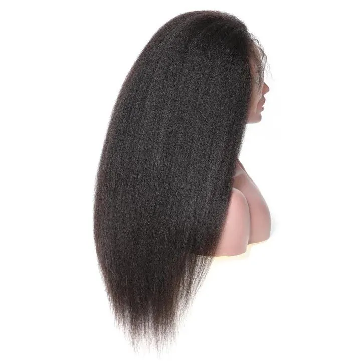 Kinky Straight 13x6 Transparent Lace Frontal Brazilian Human Hair Wigs