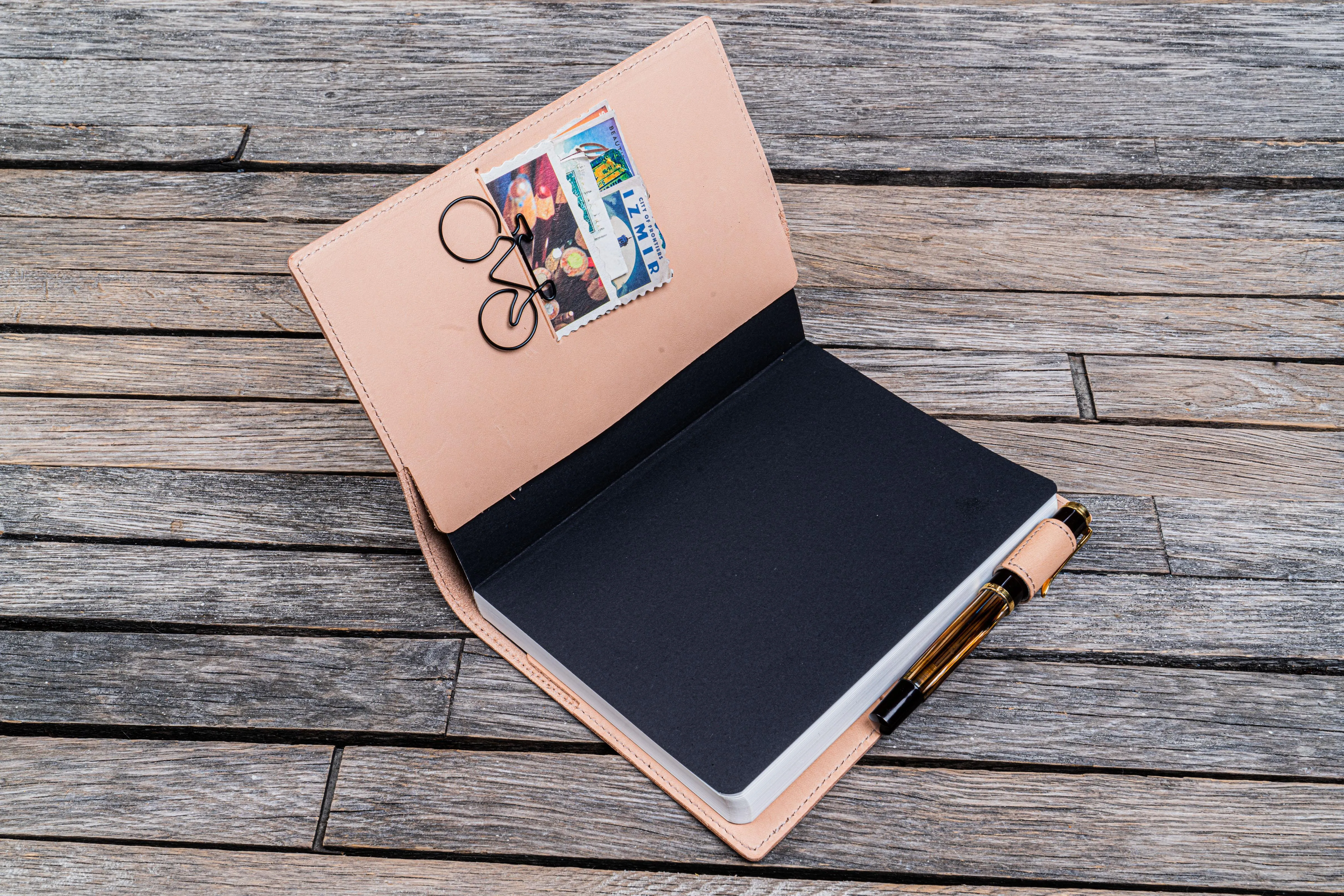 Leather Slim B6 Notebook / Planner Cover - Undyed Leather