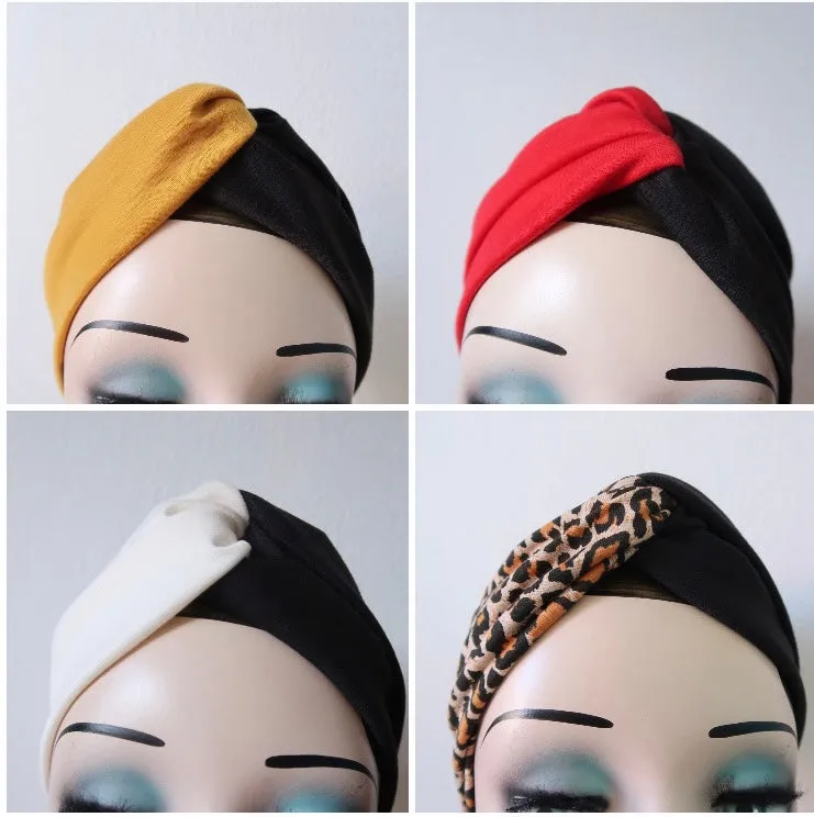 Made To Order: DUO DESIGN Vintage Style Jersey Headband With Classic Knot & Colour Choice