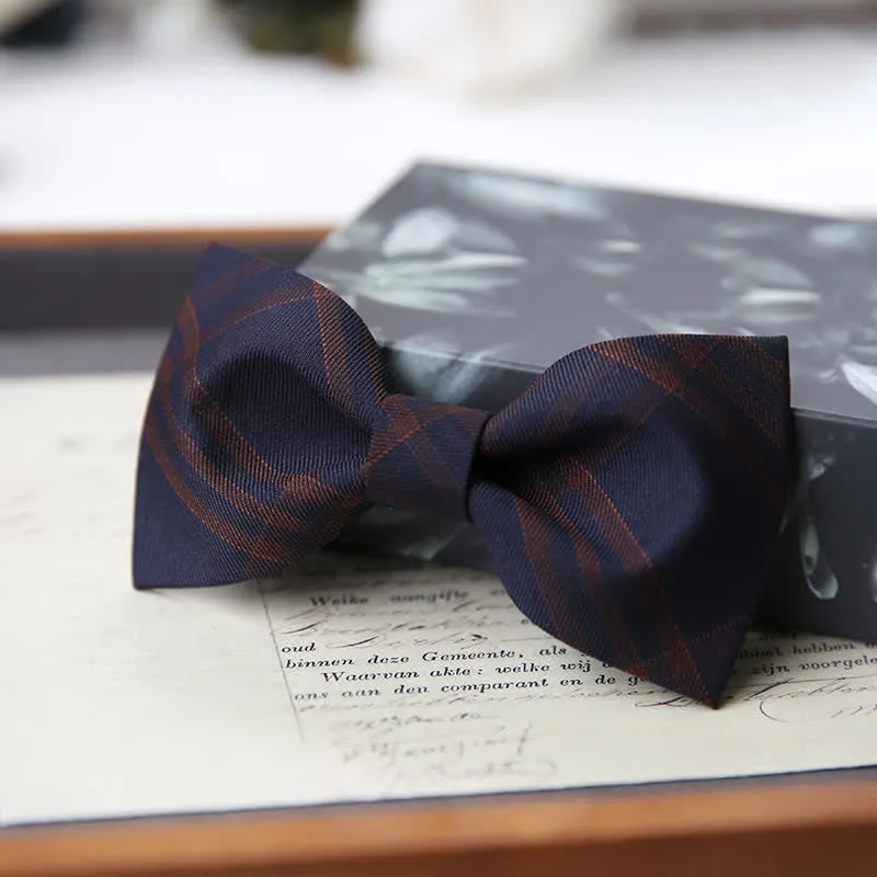 Men's British Style Classic Plaid Bow Tie