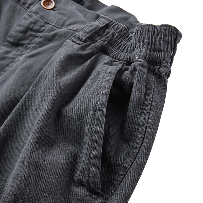 METAL BUCKLE WASHED CARGO PANTS