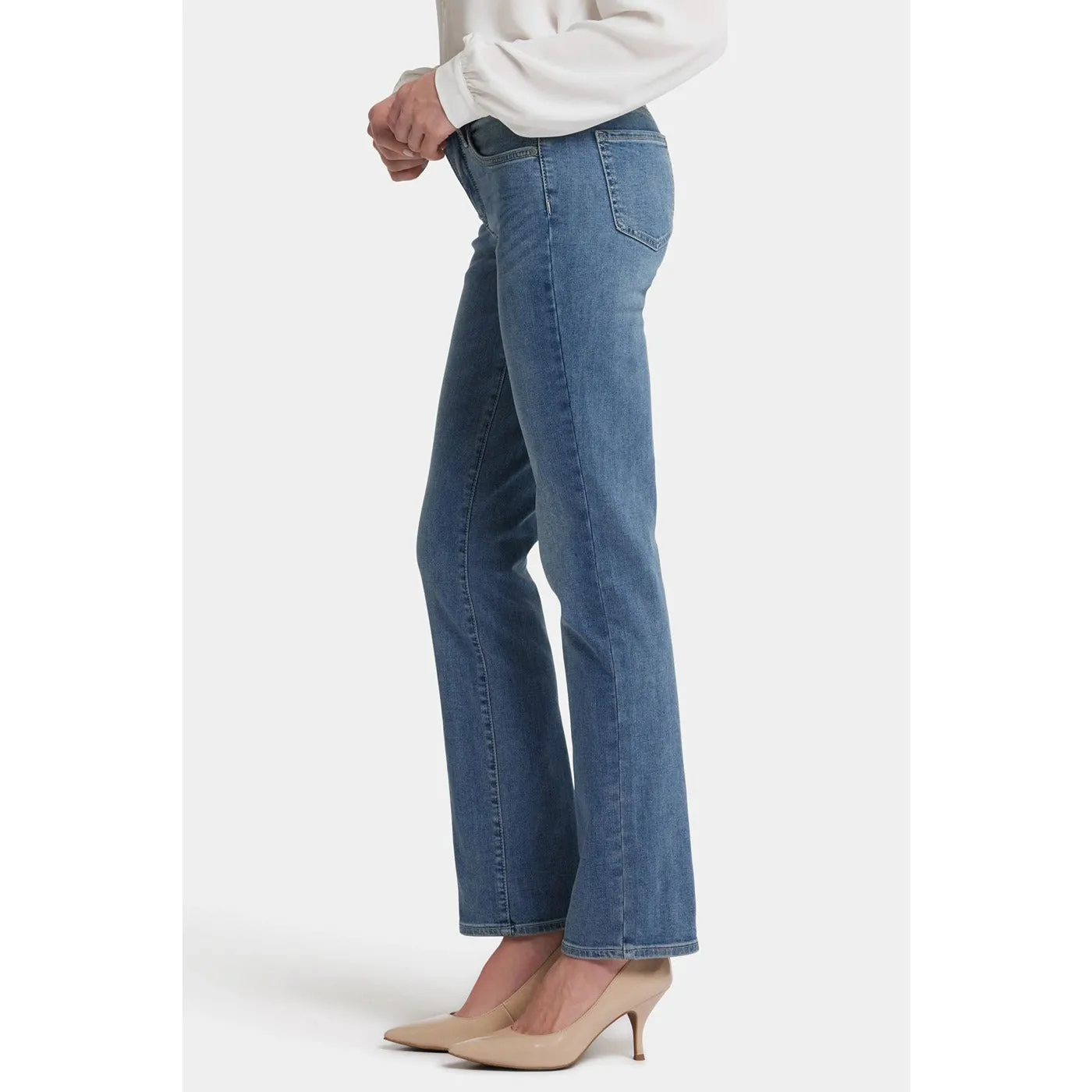 Mid Rise Blue Straight Jeans