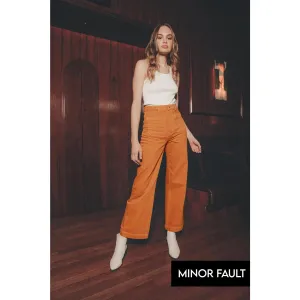 (Minor Fault) Mustard Twill Wide Leg Jeans