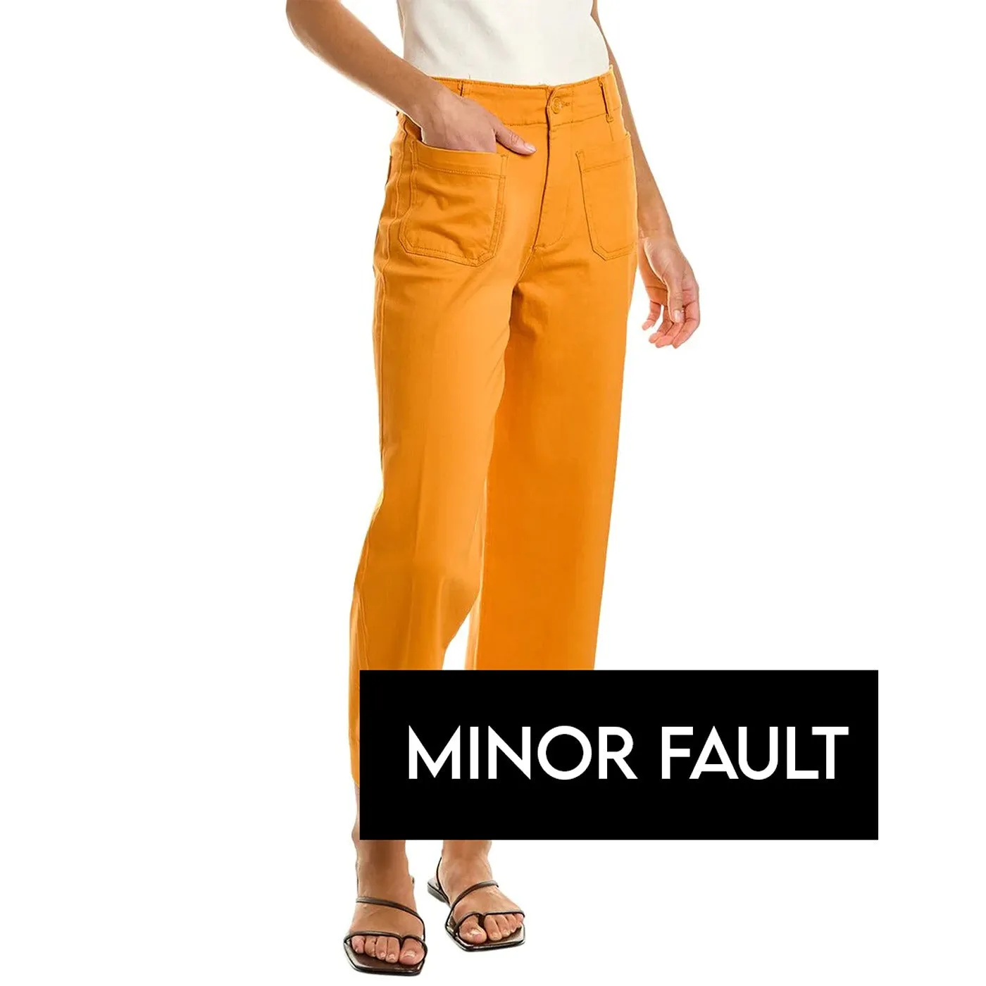 (Minor Fault) Mustard Twill Wide Leg Jeans