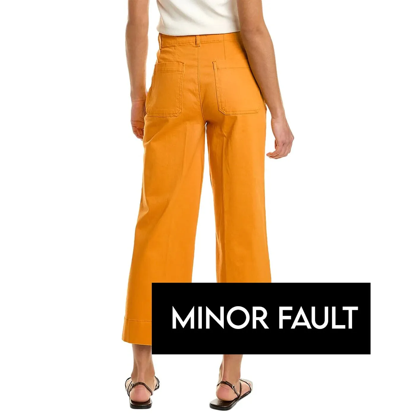 (Minor Fault) Mustard Twill Wide Leg Jeans