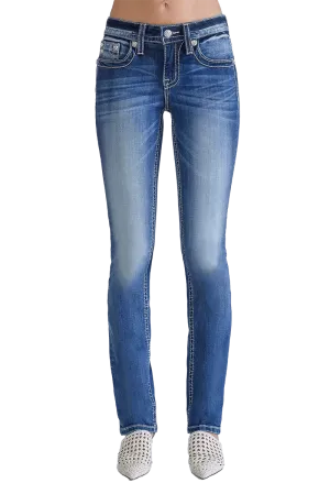 Miss Me Women's Mid Rise Straight Jeans