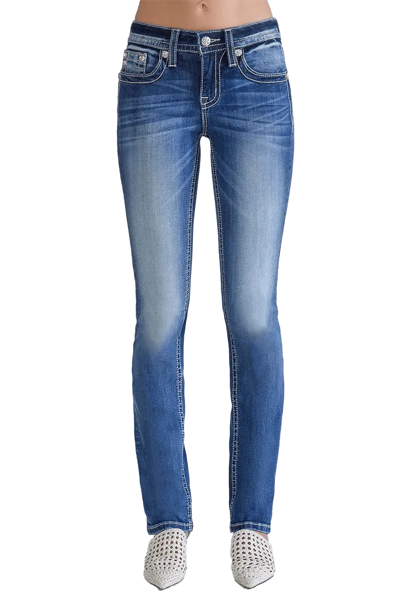 Miss Me Women's Mid Rise Straight Jeans