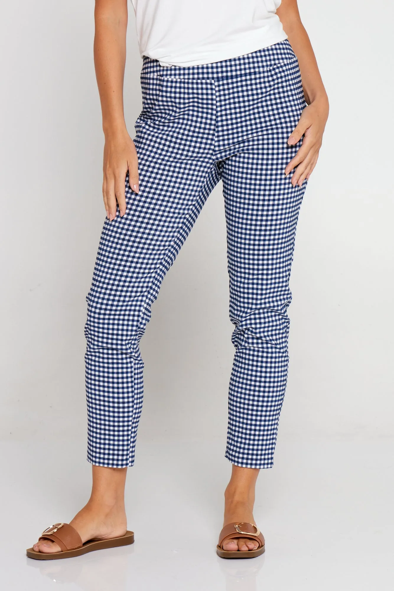 Moira Pants - Navy Gingham