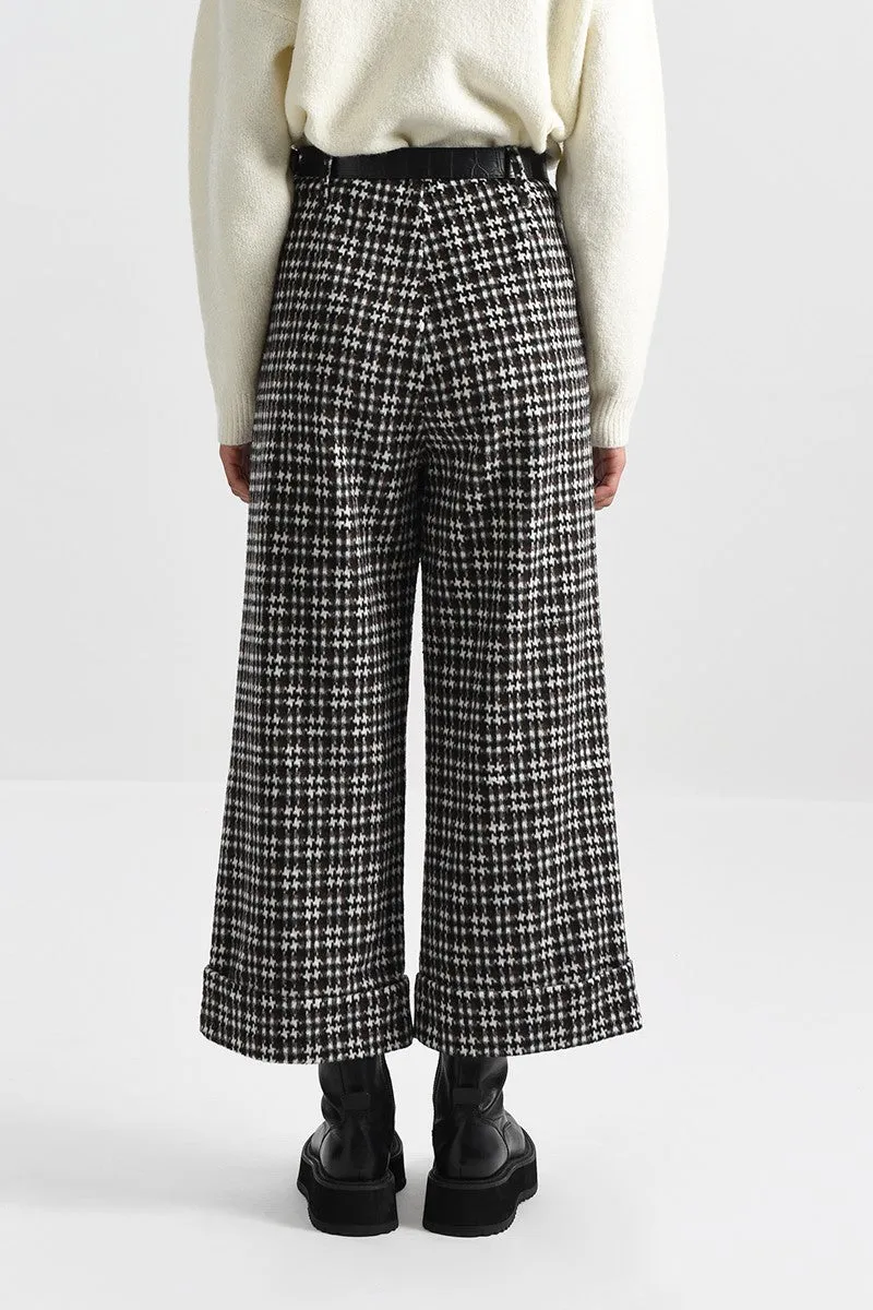 Molly Bracken Plaid Wide Leg Belted Pant