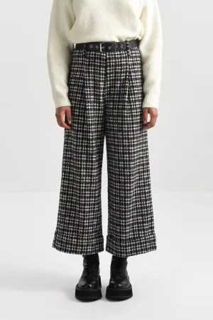 Molly Bracken Plaid Wide Leg Belted Pant