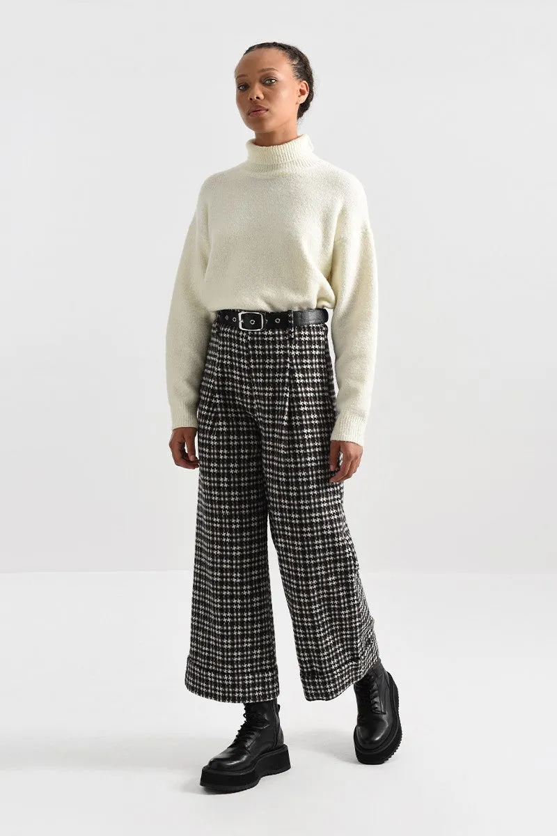 Molly Bracken Plaid Wide Leg Belted Pant