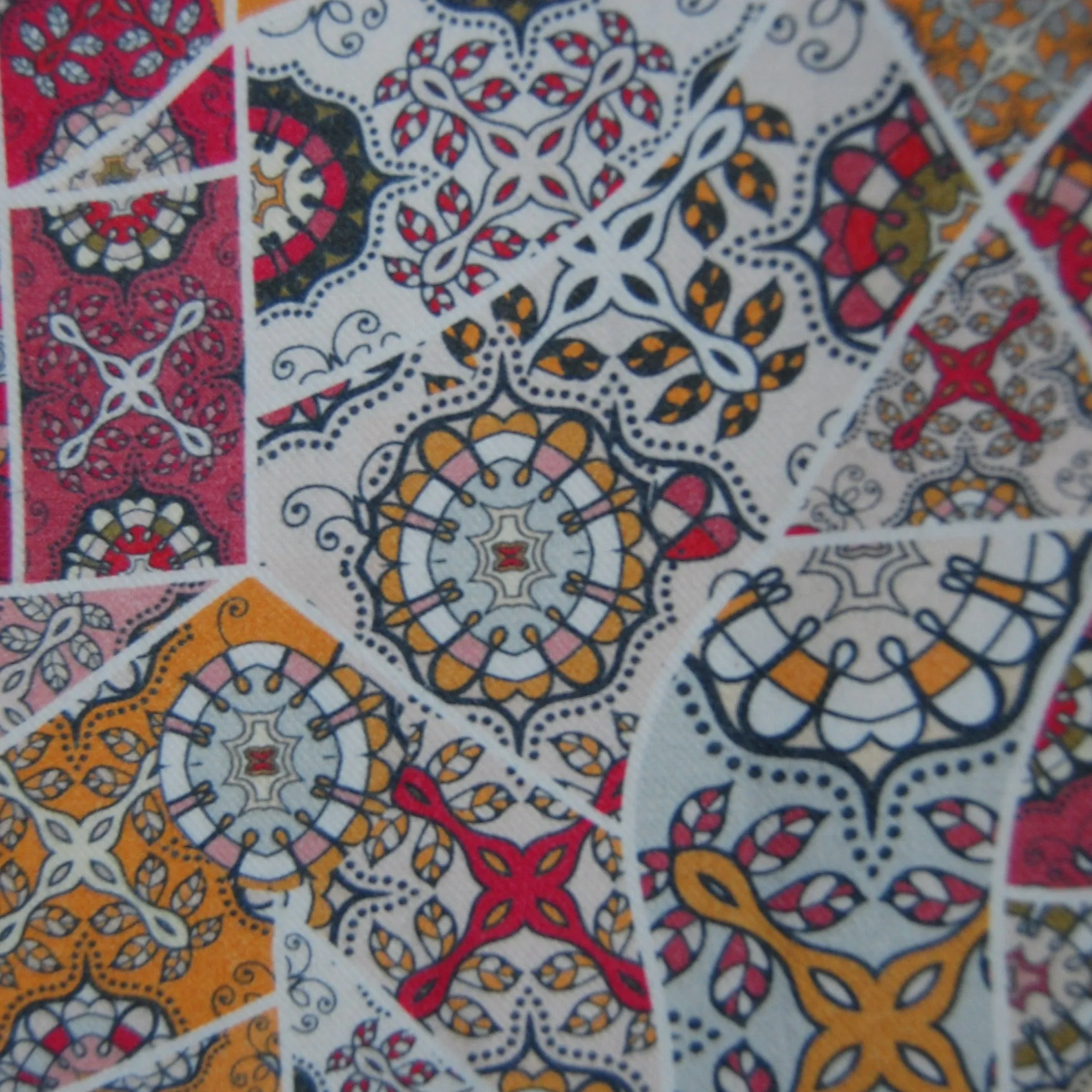 Multicolor Traditional Print spun Fabric