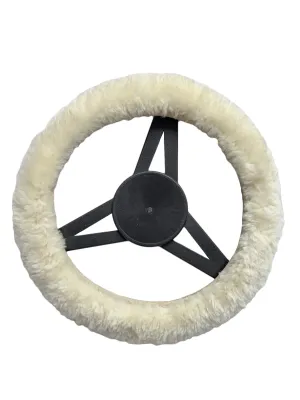 Natural Automotive Classic Sheepskin Steering Wheel Cover-1-Piece