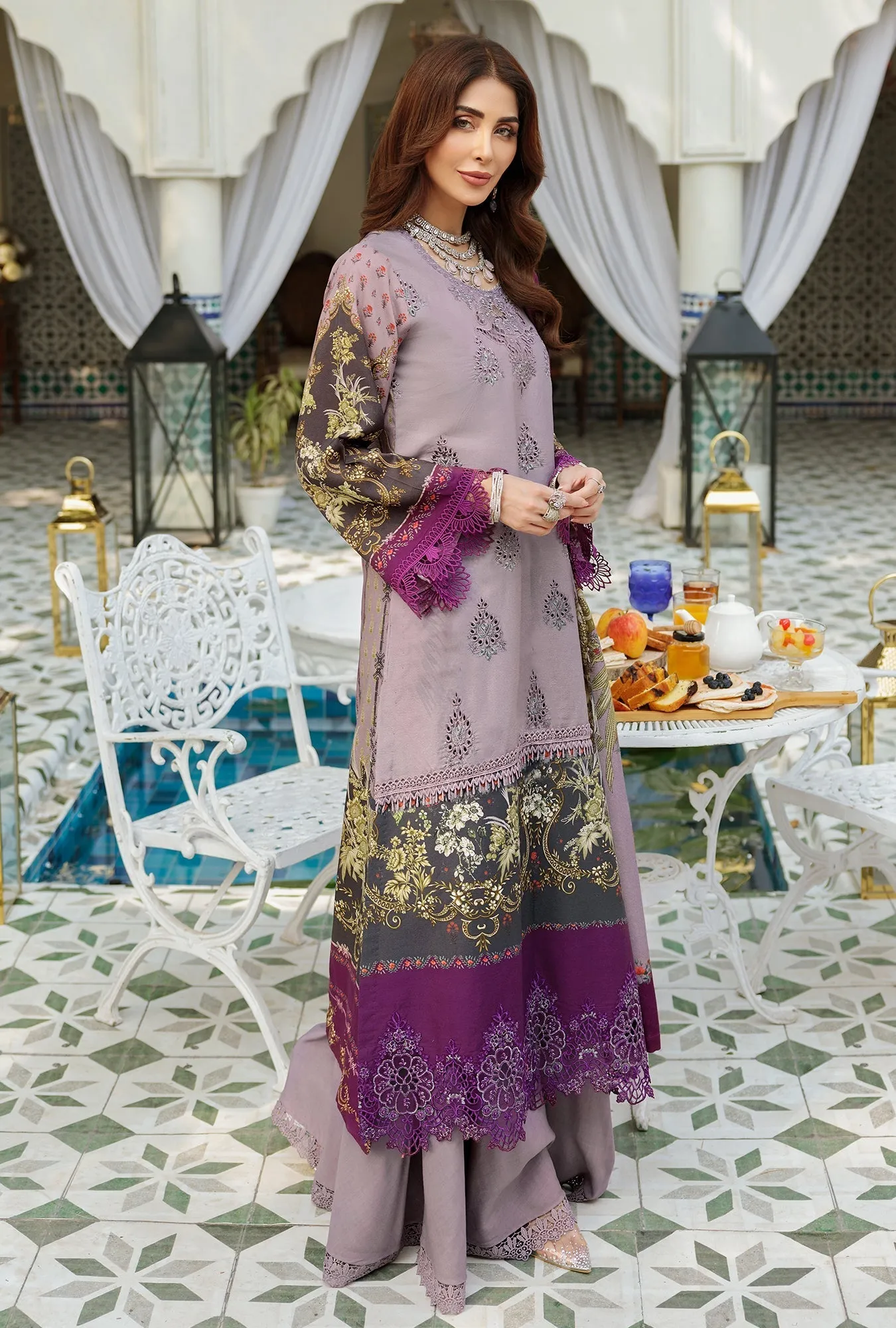 Noor by Saadia Asad Embroidered Prints Woolen Shawl Collection – D4-A-RAYA