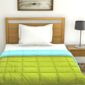 Nova Grided Polyester Comforter (Green)  - 120 GSM