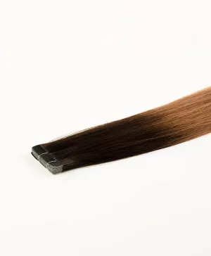 Ombre Brown, 16" Slim Tape-In Hair Extensions, #R34