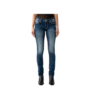 Rock Revival Women's Sepia J210 Straight Dark Blue Wash Jean