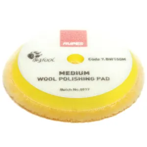 RUPES Bigfoot 130mm / 145mm Medium Wool Yellow Polishing Pad 9.BW150M