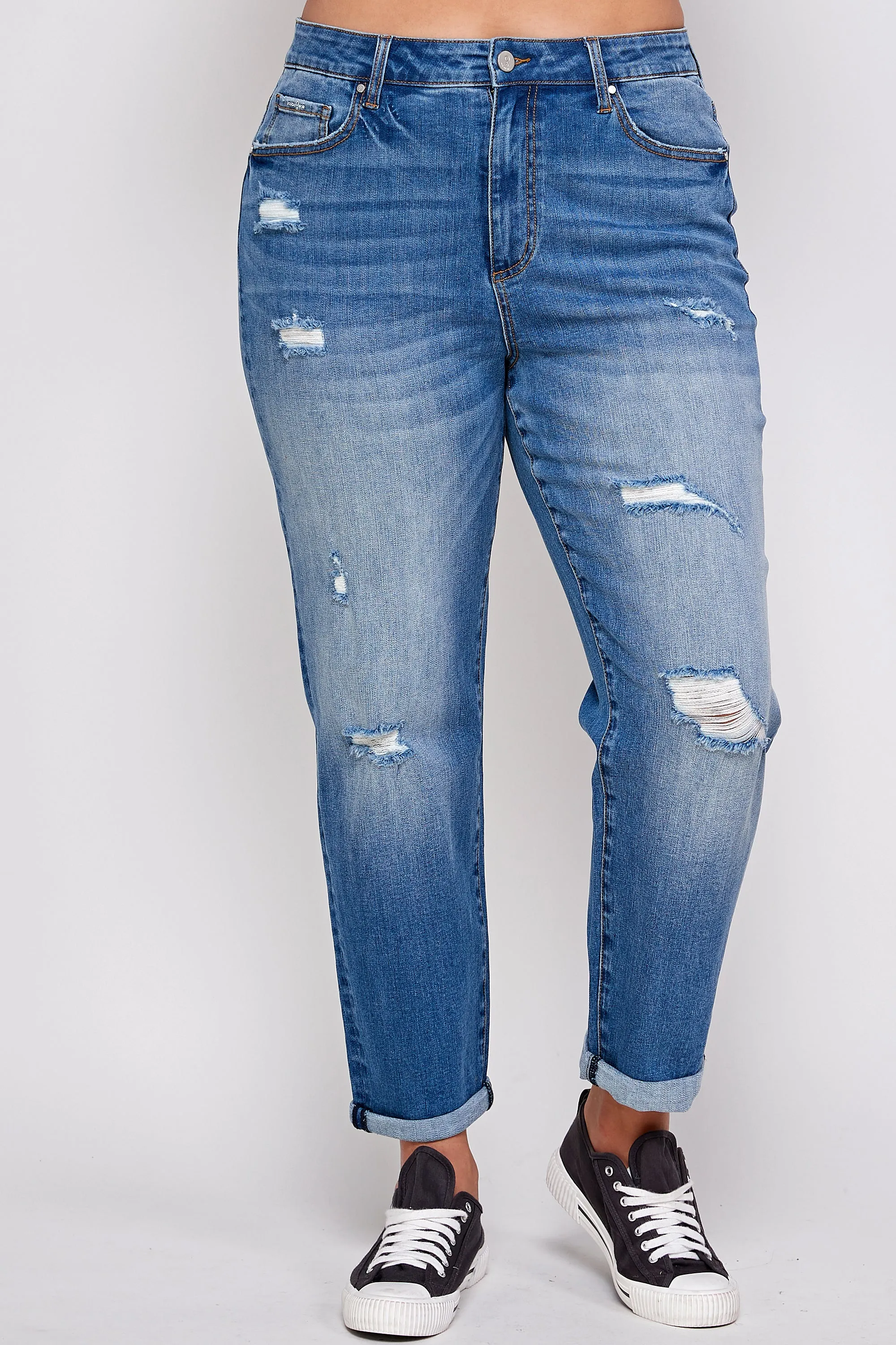 TAKE IT EASY PLUS SIZE SLIM FIT BOYFRIEND JEANS