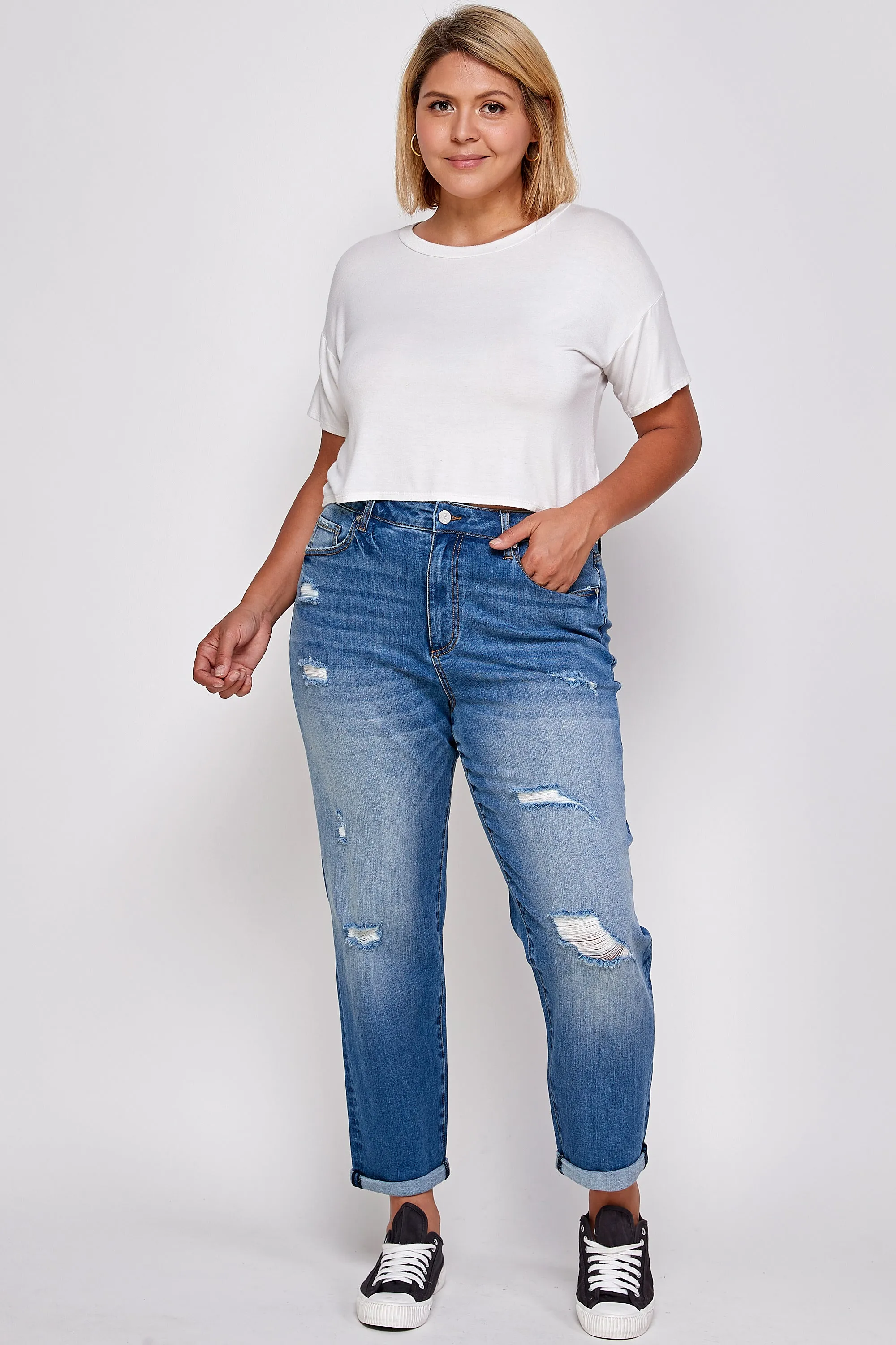 TAKE IT EASY PLUS SIZE SLIM FIT BOYFRIEND JEANS