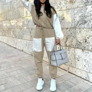 Tracksuits Long Sleeve Hooded Sweatshirt & Drawstring Jogger Pants Set