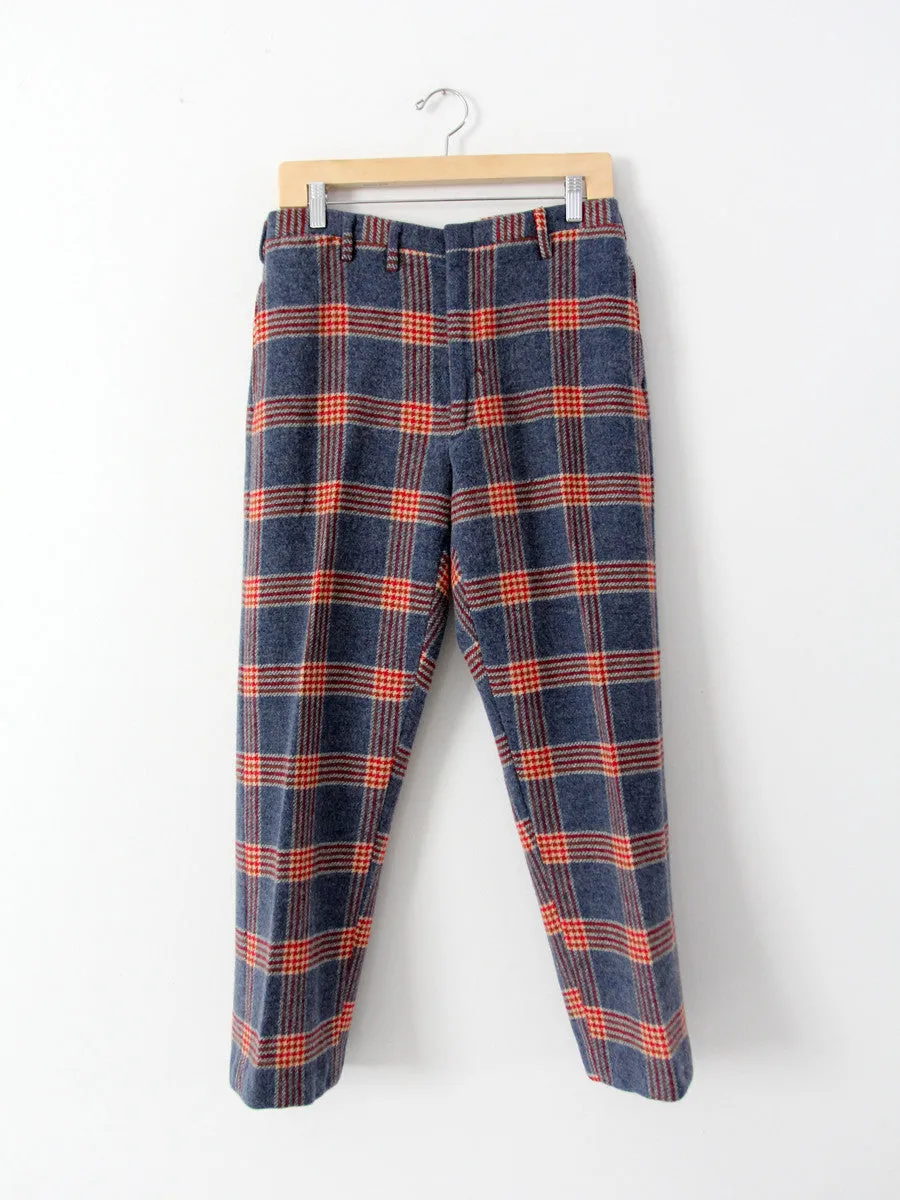 vintage blue plaid wool pants