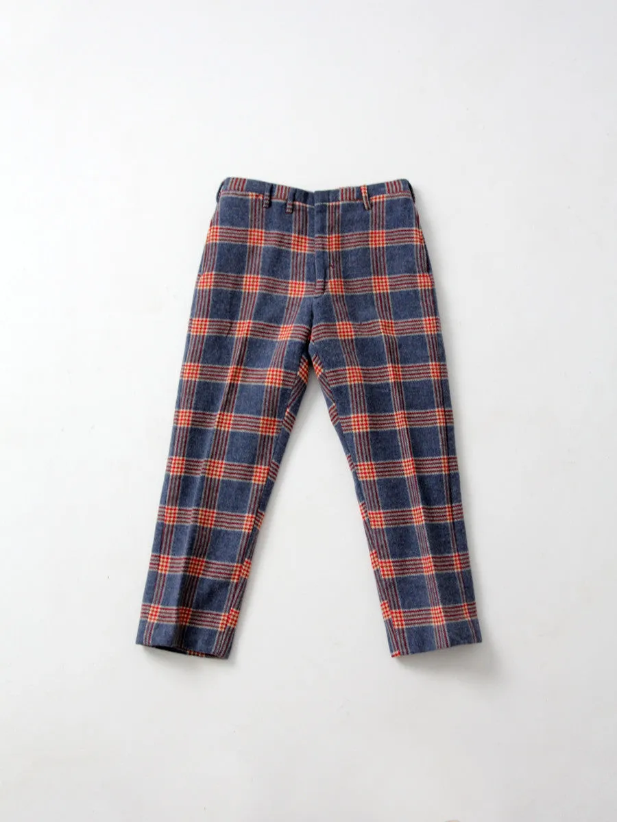 vintage blue plaid wool pants