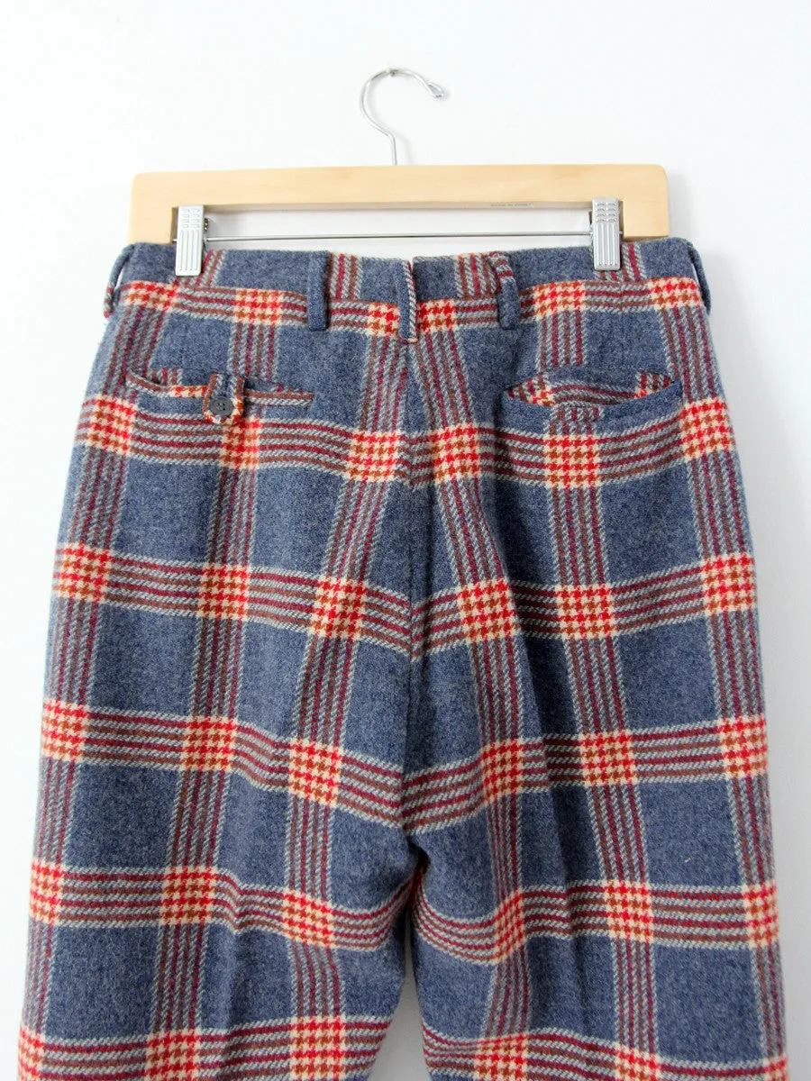 vintage blue plaid wool pants