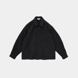 Wool Mix Shirt Jacket | Black/Navy